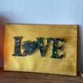 Green Aventurine on Gold Background