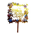 Happy Birthday Floral Boarder Gold