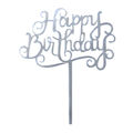 Happy Birthday Cursive Silver