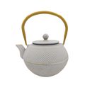Cast Iron Teapot White & Gold Handle 1200ml