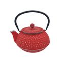 Cast Iron Teapot Spotted Design 600ml - Red