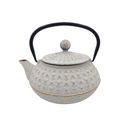 Cast Iron Teapot X Design 600ml - White