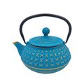 Cast Iron Teapot X Design 600ml - Turquoise
