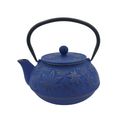 Cast Iron Teapot Autumn Leaf 600ml - Blue