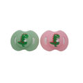 Pink & Green Silicone Dinosaur - 2 Pack