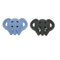 Blue & Grey Silicone Elephant - 2 Pack