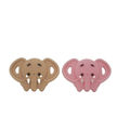 Pink & Brown Silicone Elephant - 2 Pack