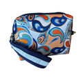 Orange and Navy Paisley Flourish