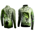 Green Bass Lure Pattern Dye Sublimation Fishing shirt