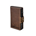 Dark Brown with Black Aluminum case with White stitching