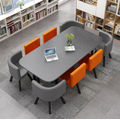 gray table/gray&orange chair