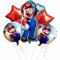 SUPER BIG Super Mario Bros 5Pcs Helium Balloons Birthday Party