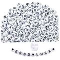White Beads Black Letters