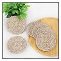 Cotton Drink Coasters With Holder For Drinks Minimalist Hand Woven - 8 Pack - Mixed Brown