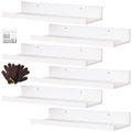 Cart In Mart 6 Pack Floating Shelves With Lips Hanging Wall Decor For Bedroom Bathroom - Modern White