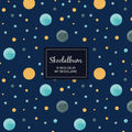 Yellow, blue and grey dots