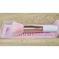 White & Rose Gold with Pink Brush