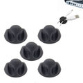 5 PCS Double Cable Clips(Black)