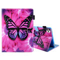 Red Flower Pink Butterfly