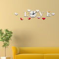 LOVE Clock Acrylic Mirror (Silver)