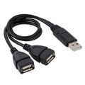 USB 2.0 AM to 2 USB 2.0 AF