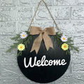 Dark Blue Welcome Wooden Sign