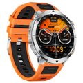 Silver Case Orange Silicone Strap