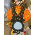 Rainbow Moonstone with Black Macrame