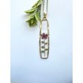Single Petit Purple Floweer Long Asymmetric Necklace