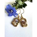 Gold frame earrings