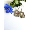 Silver frame earrings