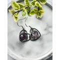 Amethyst in heart stainless steel frame