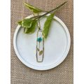 Single Petit Blue Flower Long Asymmetric Necklace