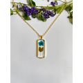 Single Petit Blue Flower Short Necklace