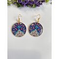Blue pattern earrings