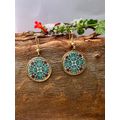 Green pattern earrings