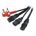 Dedicated 3-Way IEC Power Cable, Kettle Cord, 2m