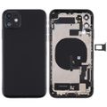 with Side Keys & Power Button + Volume Button Flex Cable & Wireless Charging Module & Motor & Charging Port & Speaker Ringer Buzzer & Card Tray & Camera Lens Cover Black