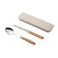 Two-piece wooden spoon chopsticks