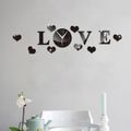 LOVE Clock Acrylic Mirror (Black)