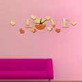 LOVE Clock Acrylic Mirror (Gold)