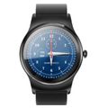 SMA-Round/Silver Leather Strap