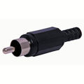 Solder Male RCA Connector with Sleeve BLACK