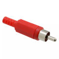 Solder Male RCA Connector with Sleeve RED