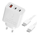 65 Watt 3-Port - 2 x USB C & 1 x USB Port (Incl USB C to C Cable)