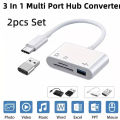 USB C Pigtail with USB Adapter | MicroSD + SDCard + USB OTG | White