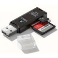 USB 2.0 480Mbps with MicroSD + SDCard Reader | Black
