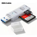 USB 3.0 5Gbps with USB MicroSD + SDCard Reader | White