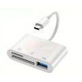 USB C Pigtail (WITHOUT USB Adapter) | MicroSD + SDCard + USB OTG | White