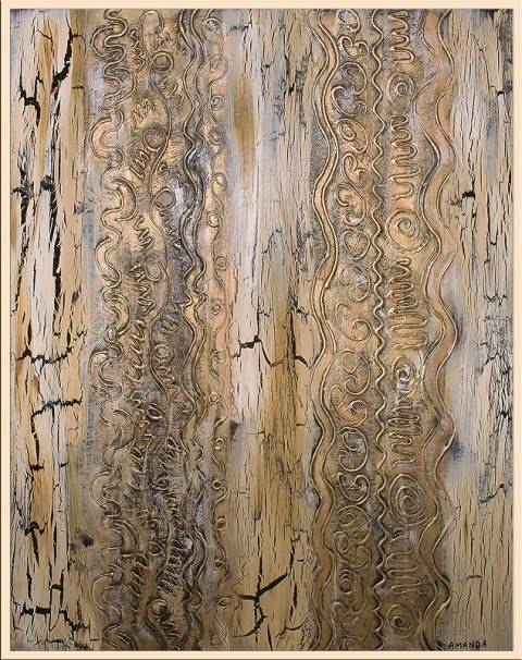 Cracks and Patterns 480mm x 605mm (Textured Abstract Artwork)